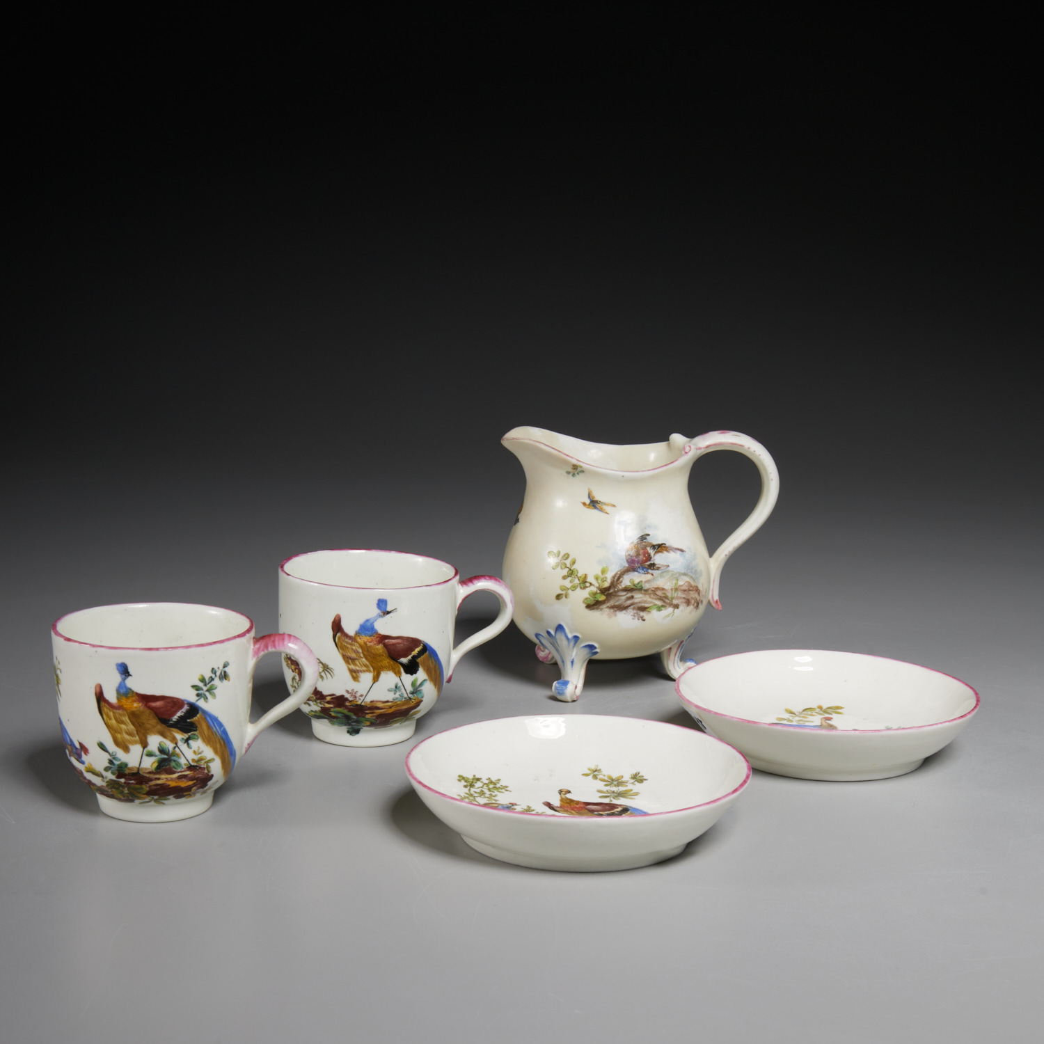 MENNECY TEA GROUP, 18TH C. c. 1750,