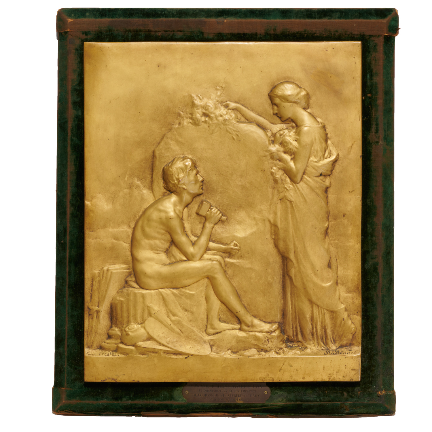 RAOUL BENARD LARGE BRONZE RELIEF 3606f9