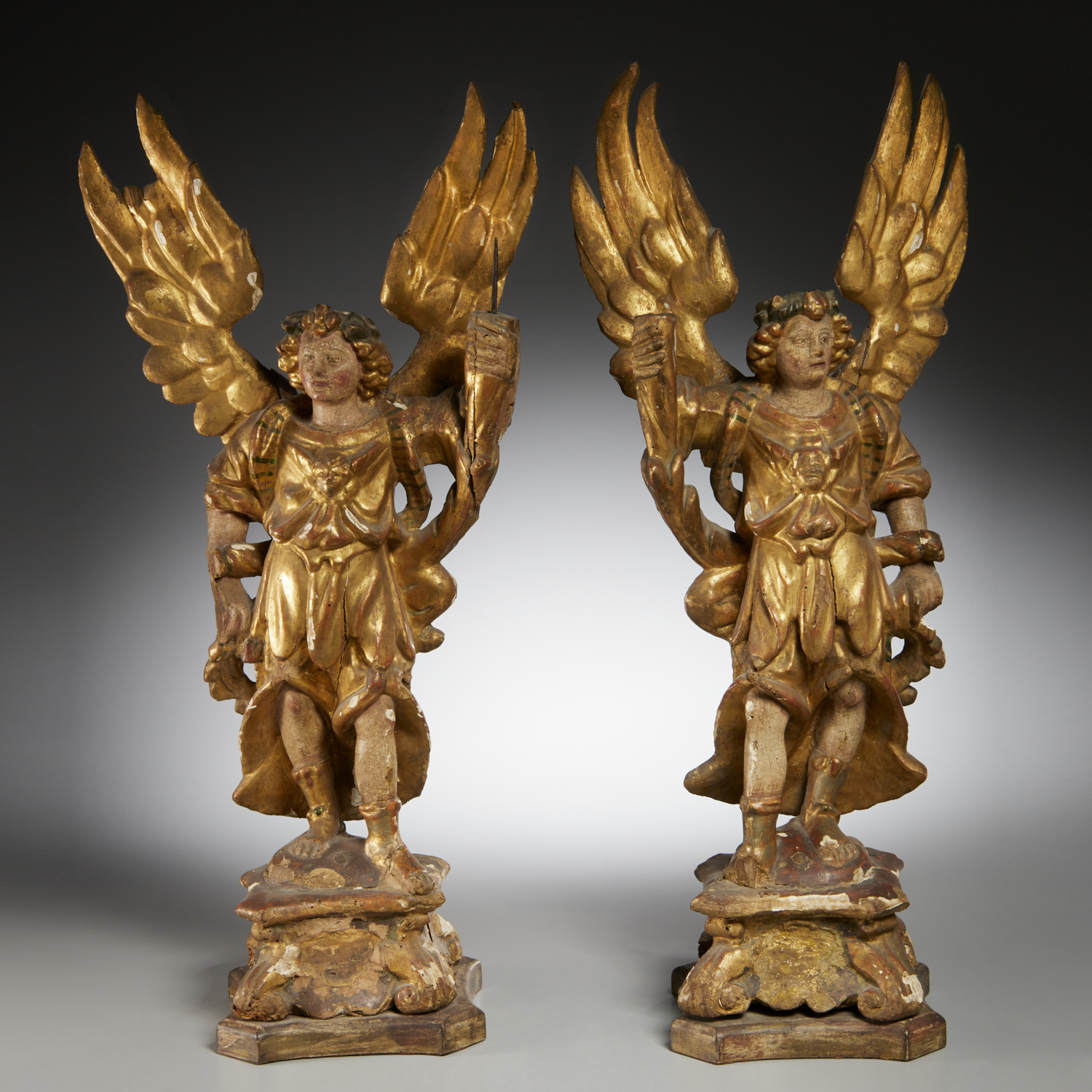 PAIR SPANISH COLONIAL GILTWOOD