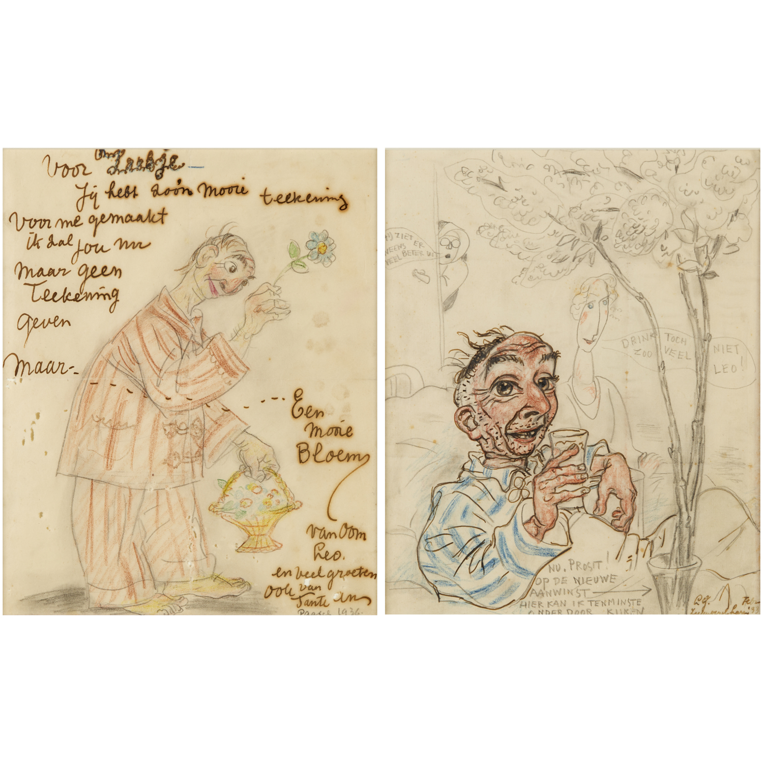 LEO GESTEL, (2) DRAWINGS, EX CHRISTIE'S