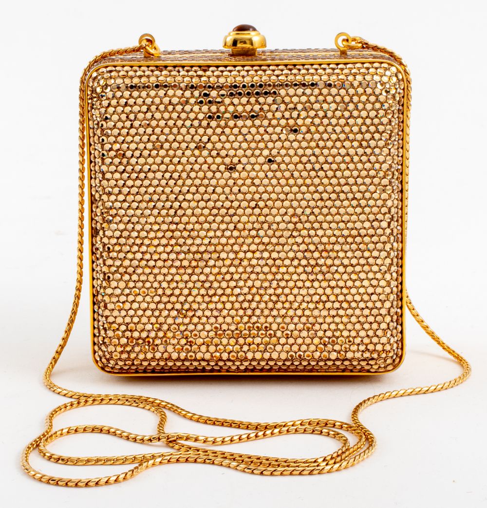 JUDITH LEIBER GOLD-TONED CRYSTAL