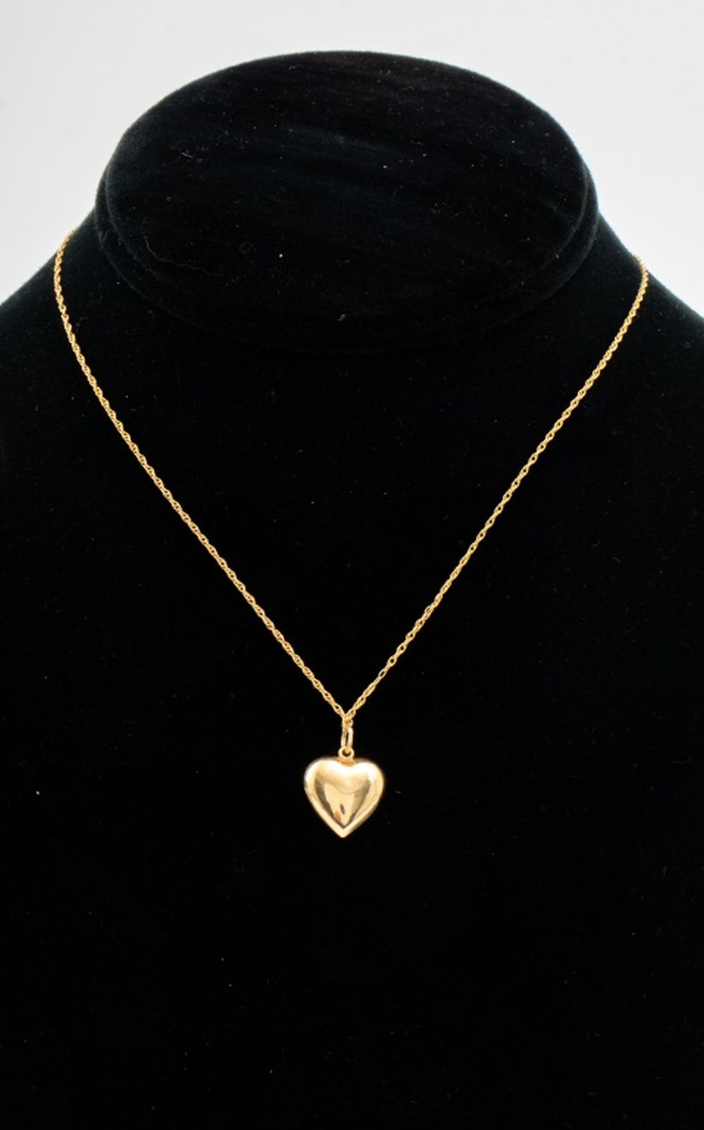 14K YELLOW GOLD PUFF HEART PENDANT