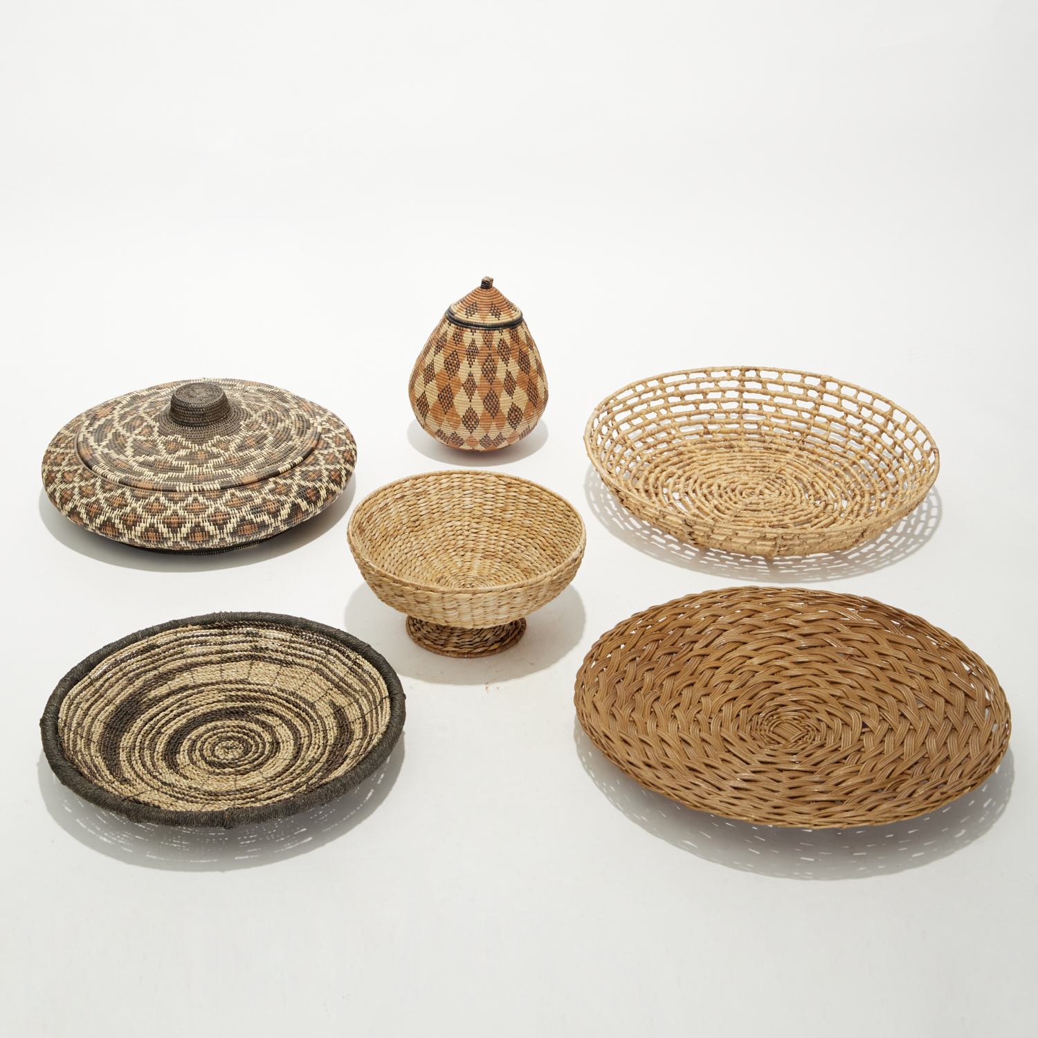 GROUP LARGE TRIBAL WOVEN BASKETS