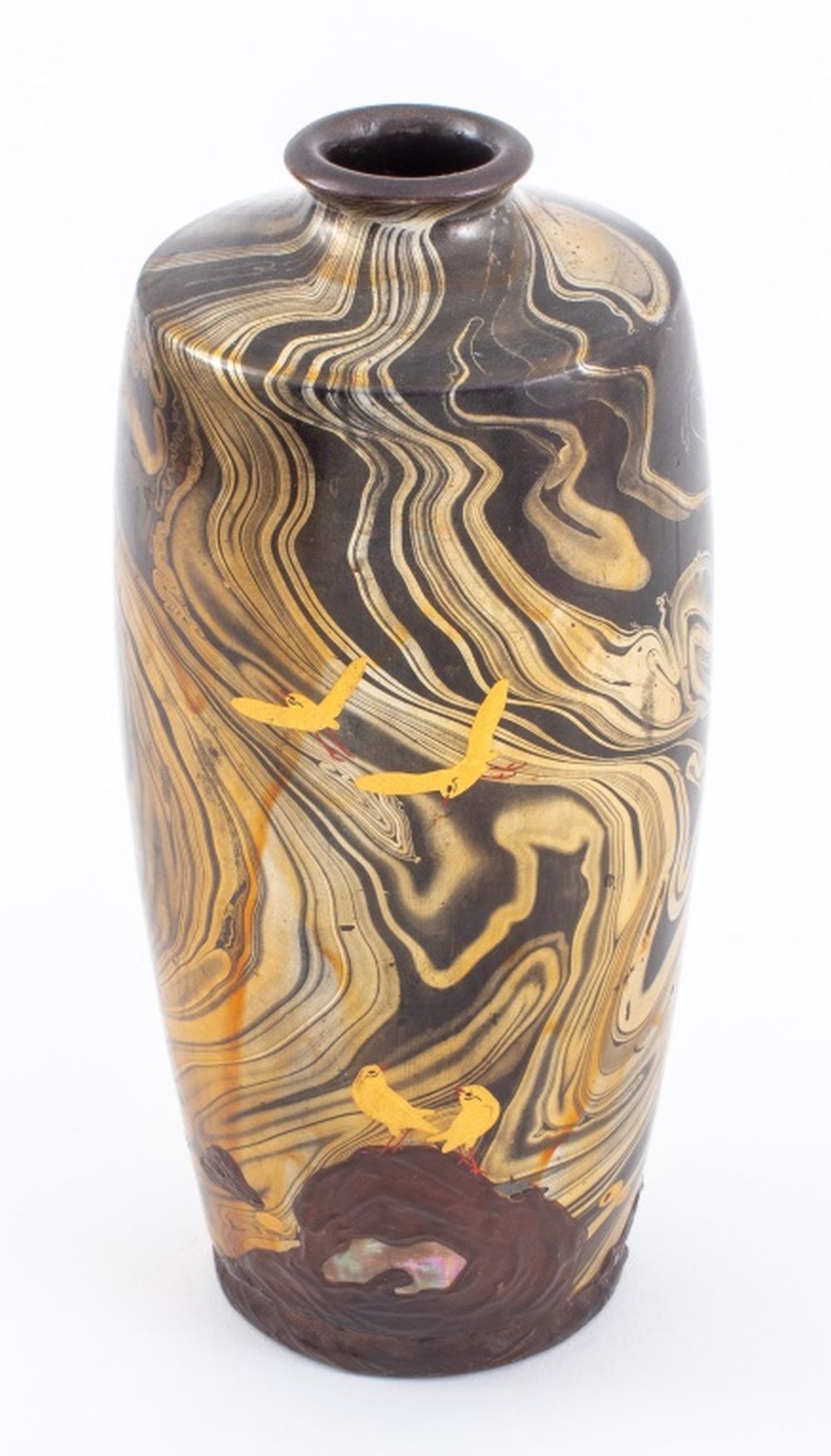 JAPANESE LACQUERED BRONZE VASE 360818