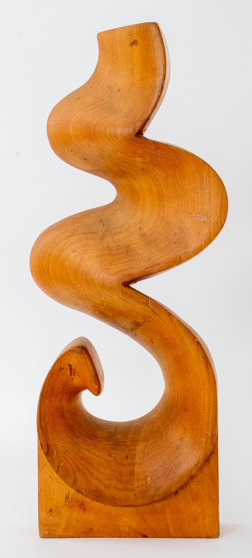 ABSTRACT FREEFORM CARVED WOOD SCULPTURE