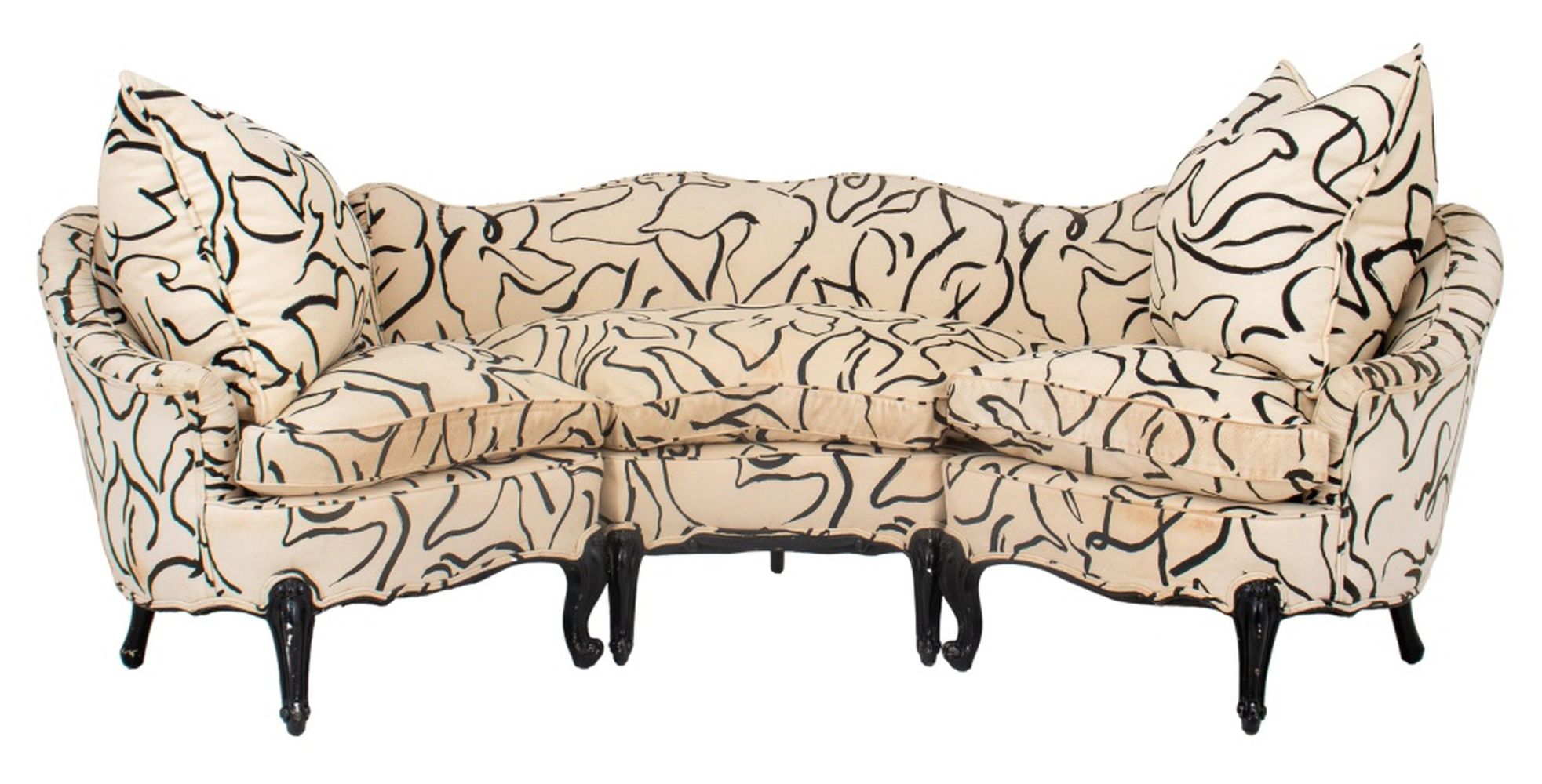 LOUIS XV MANNER SEMICIRCULAR SECTIONAL 36089b