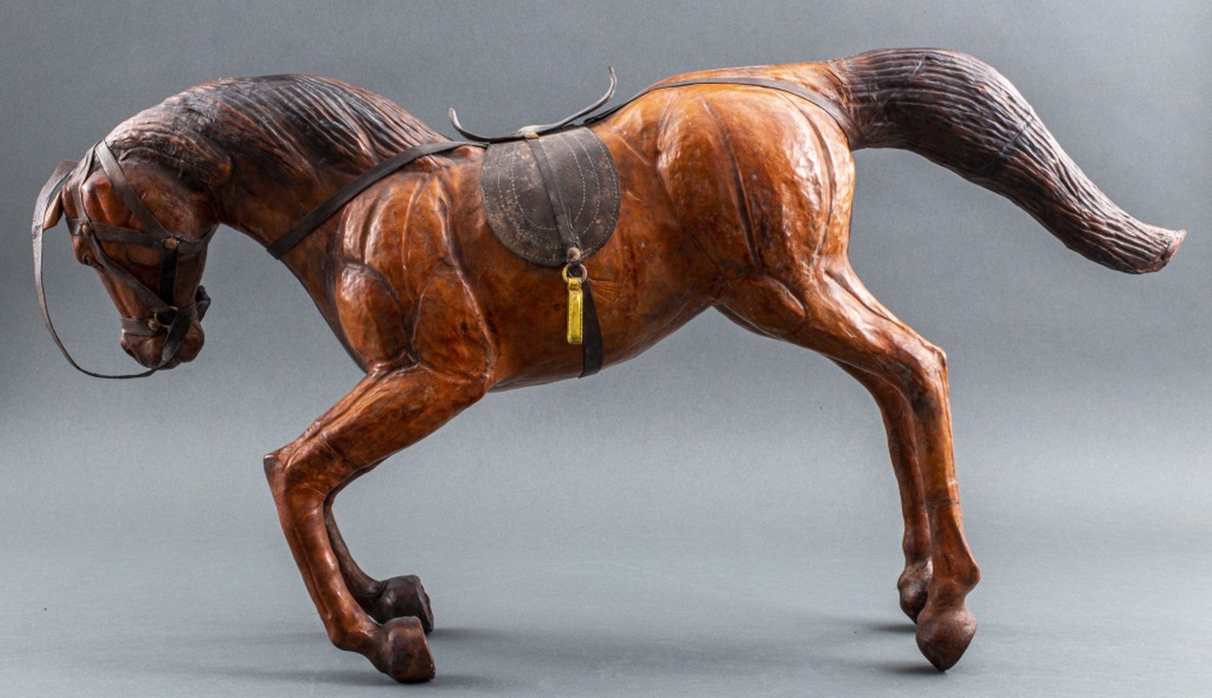 TOOLED BAY BROWN LEATHER HORSE 3608b5