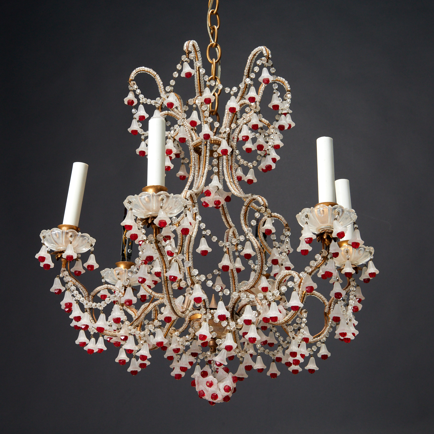 ITALIAN BEADED BELLFLOWER CHANDELIER 360961