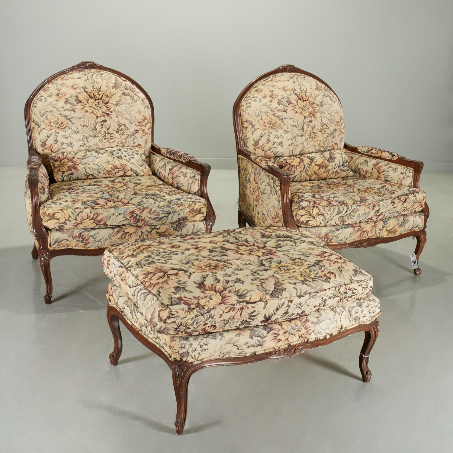 PAIR LOUIS XV STYLE ARMCHAIRS AND 360978