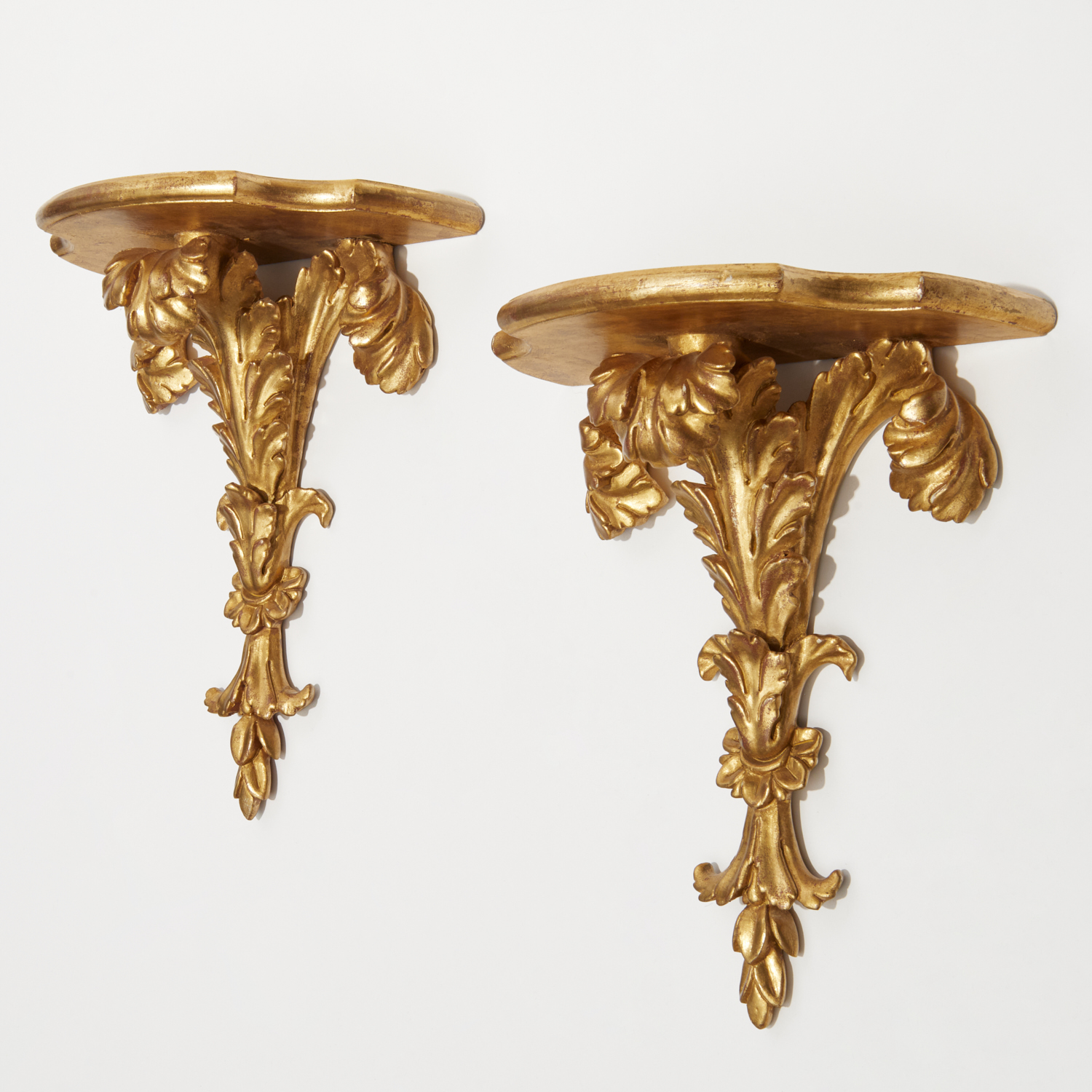 PAIR ITALIAN CARVED GILTWOOD WALL 3609a9