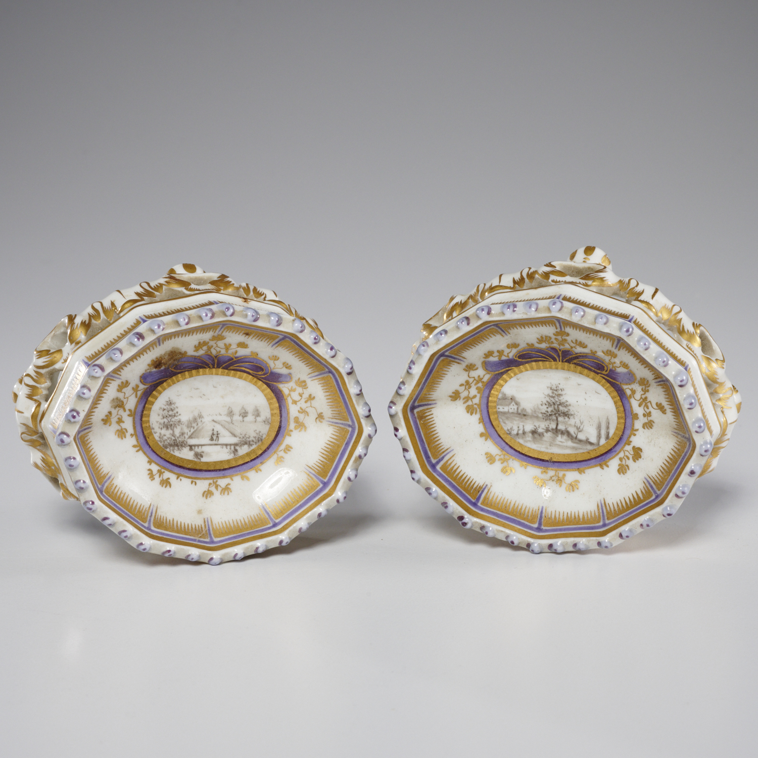 PAIR NYMPHENBURG PORCELAIN MASTER