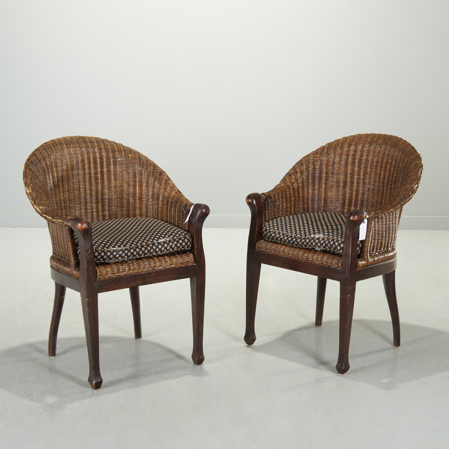 PAIR ANGLO INDIAN STYLE WICKER  3609b6
