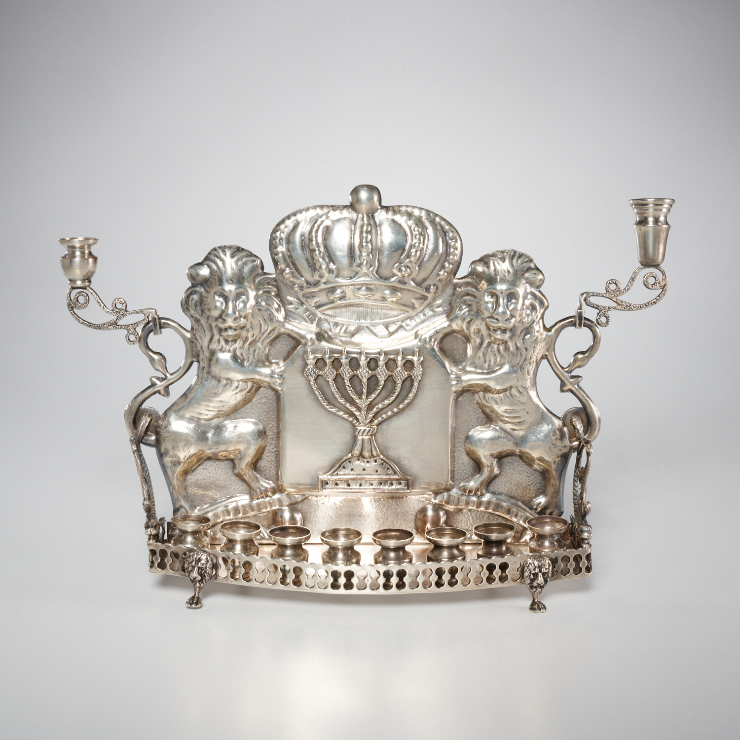 CONTINENTAL SILVER HANUKKAH MENORAH 3609d8