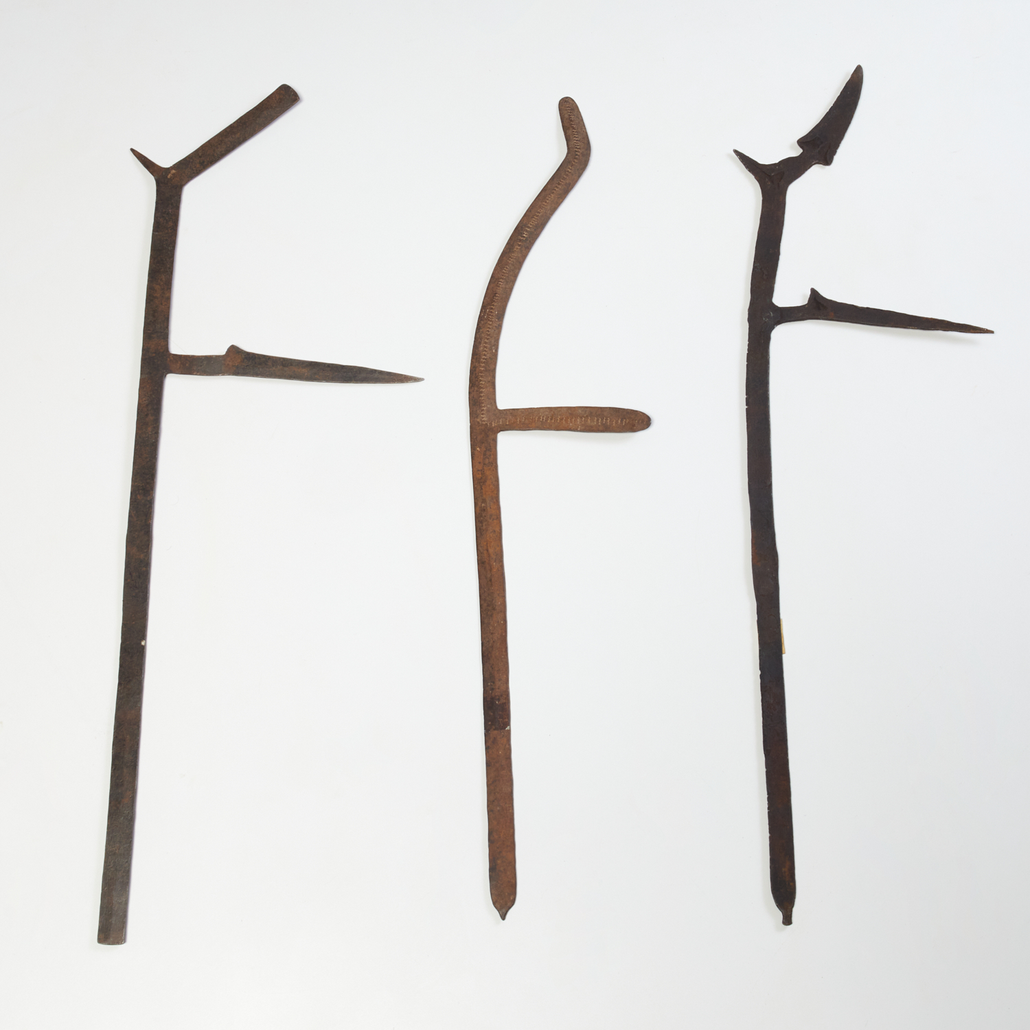 LAKKA PEOPLES, (3) THROWING KNIVES Sudan,