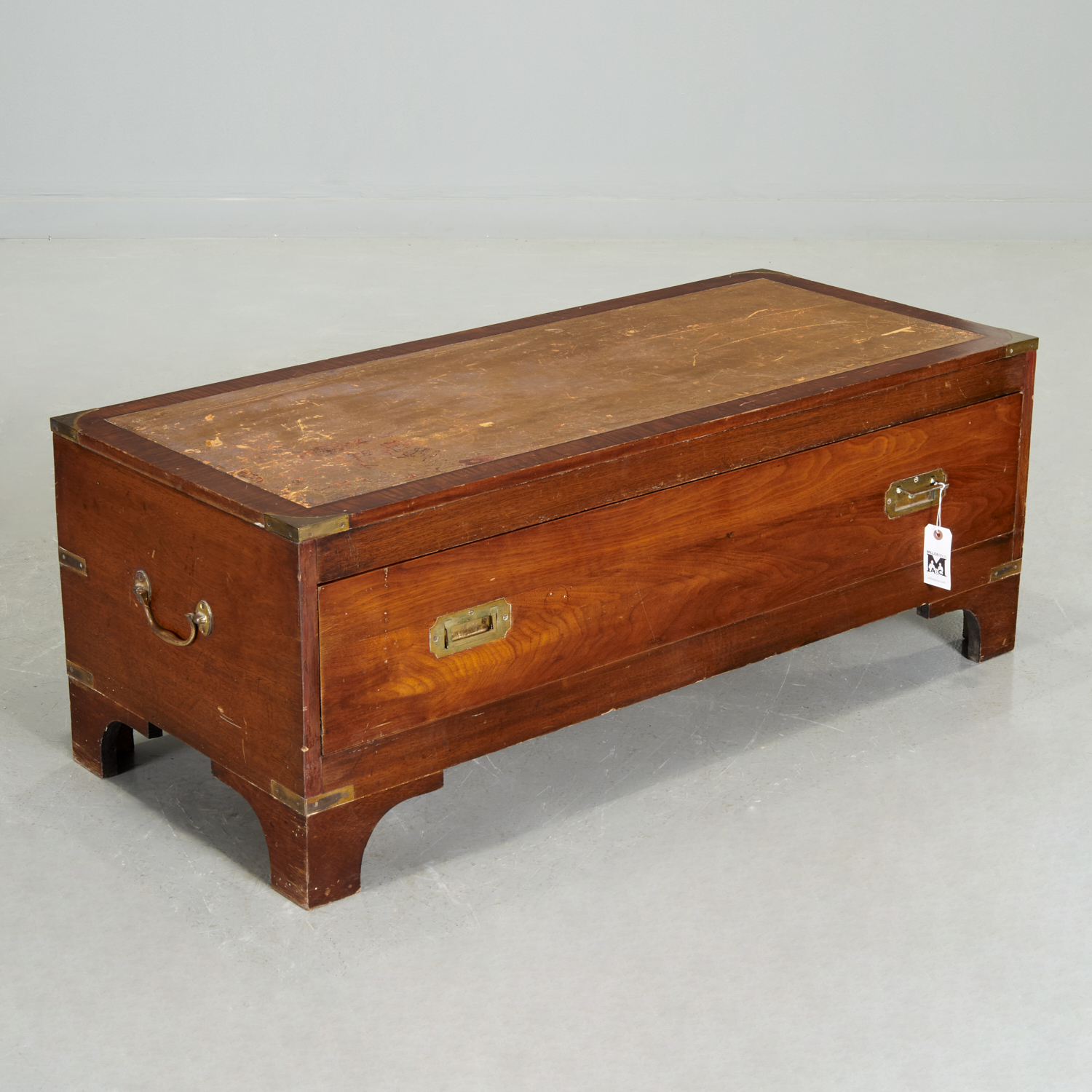 ENGLISH CAMPAIGN CHEST WITH TOOLED