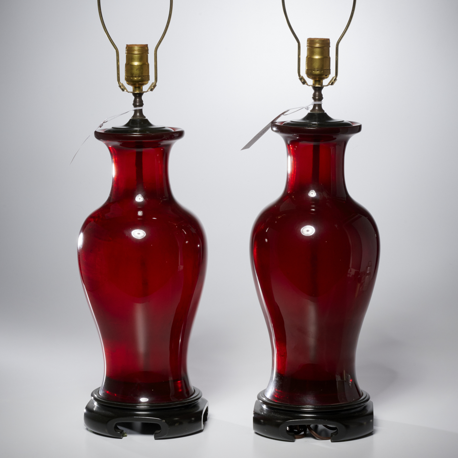 PAIR CHINESE STYLE RED ACRYLIC