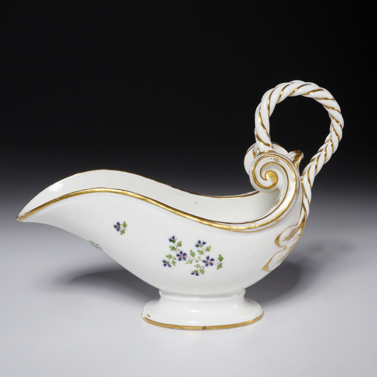 OLD PARIS GILT PORCELAIN SAUCEBOAT 360aa9