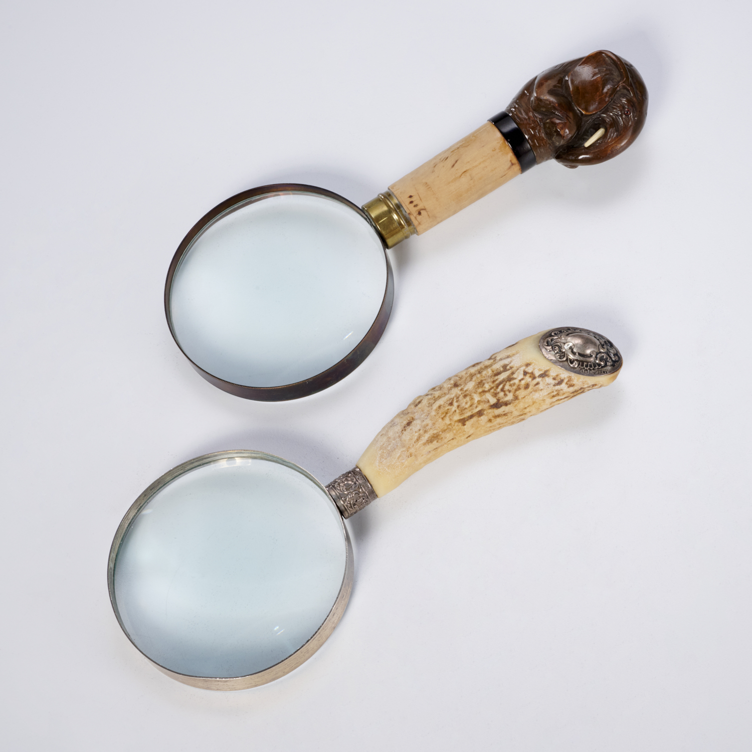  2 ANTIQUE MAGNIFYING GLASSES  360ab2