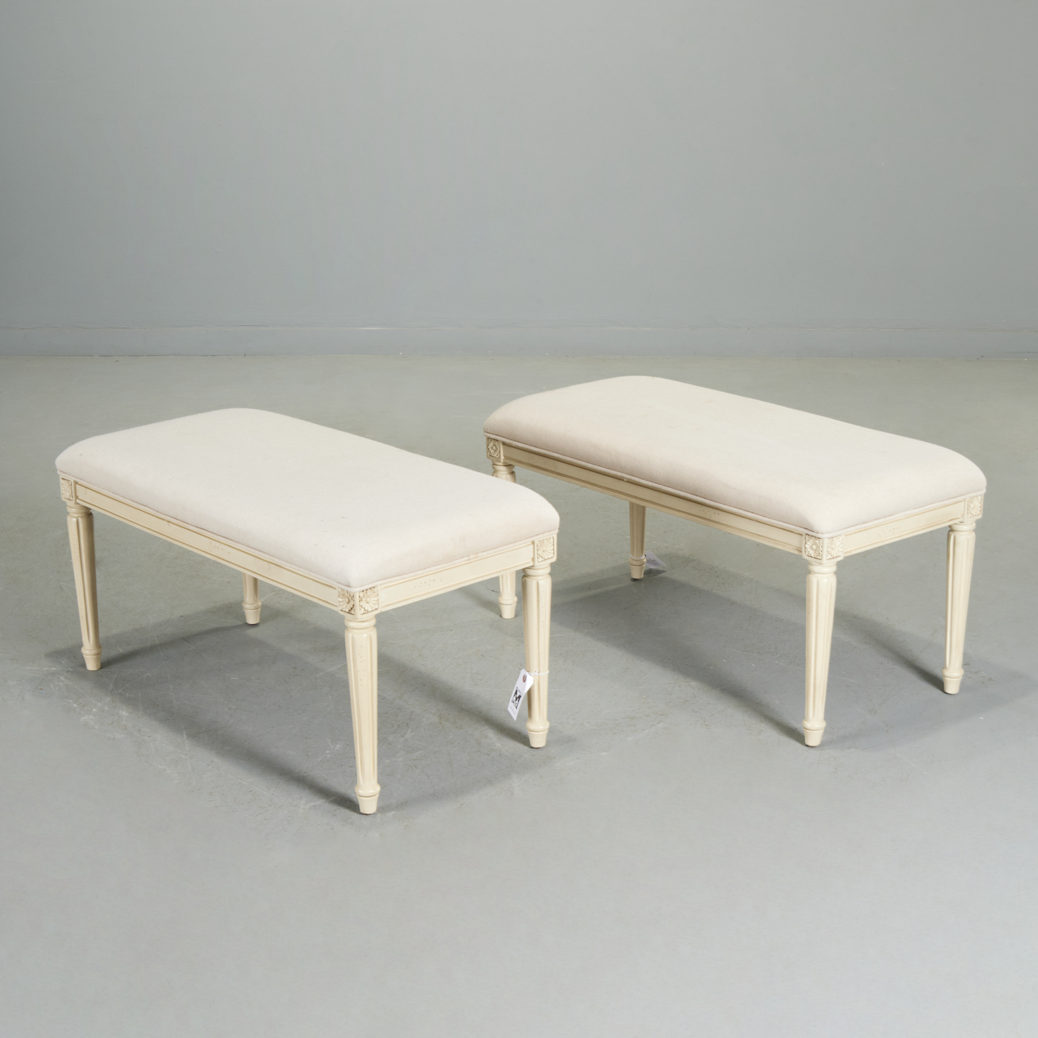 PAIR LOUIS XVI STYLE UPHOLSTERED 360ac1