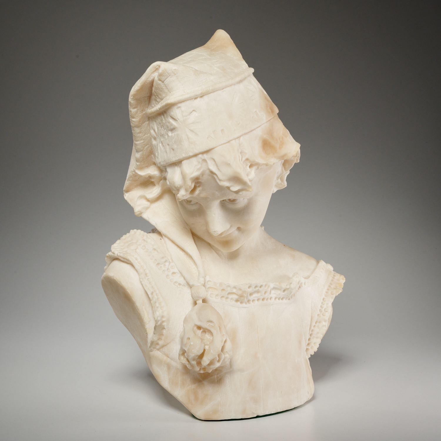 A. PIAZZA, MARBLE ODALISQUE BUST