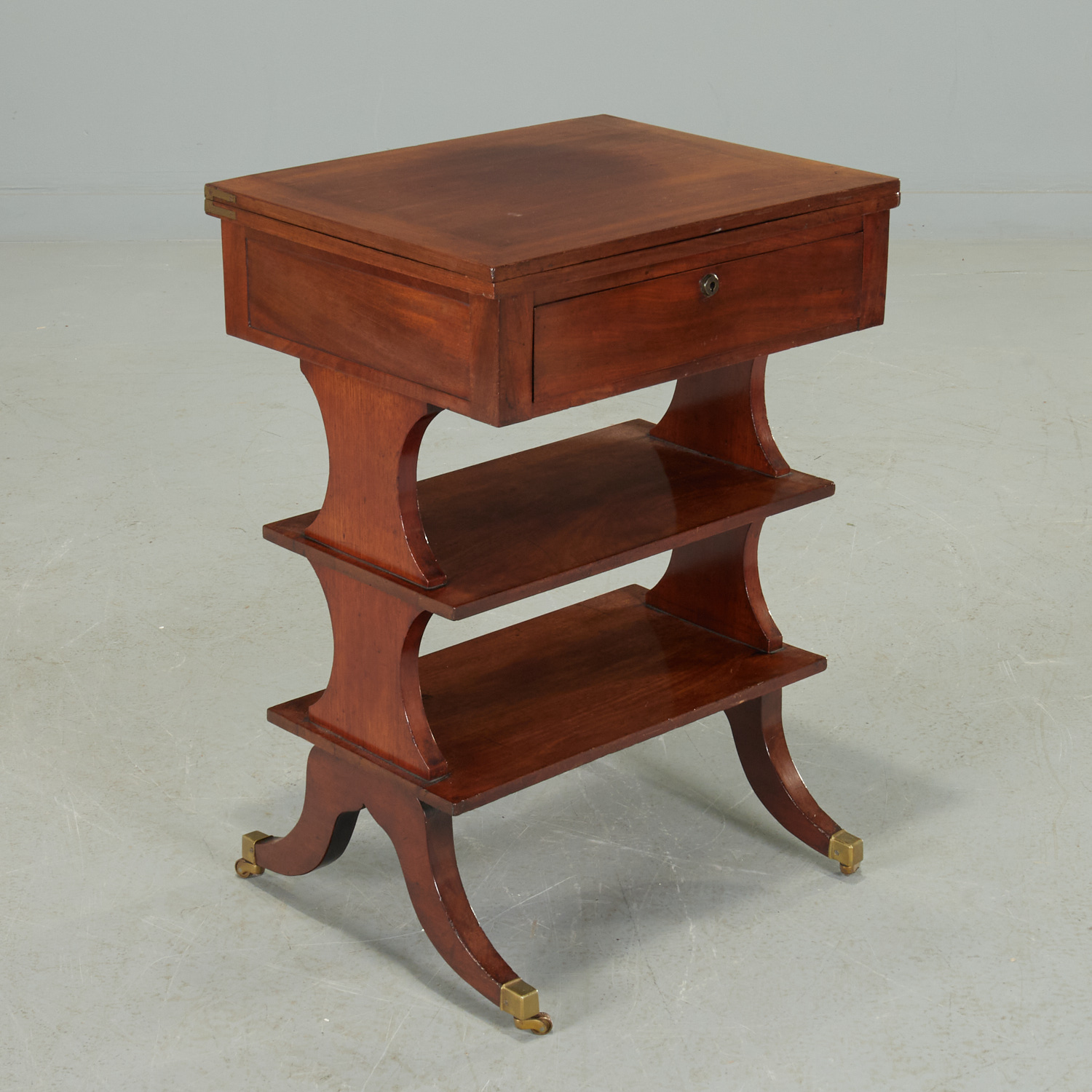 EDWARDIAN MAHOGANY TIERED WRITING 360b22