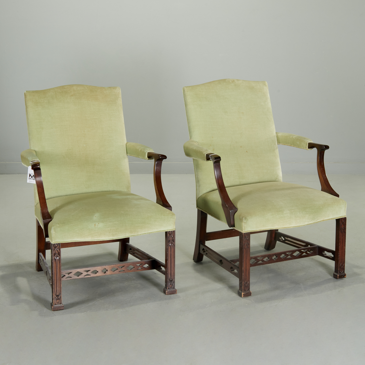 PAIR CHIPPENDALE STYLE MAHOGANY 360b25