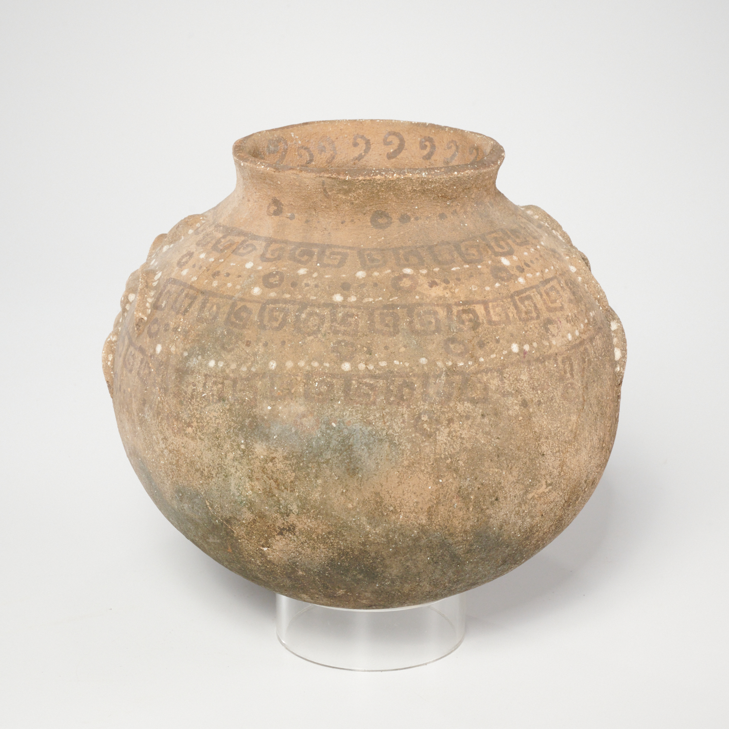 ARCHAIC POTTERY VESSEL WITH HUMANOID 360b56