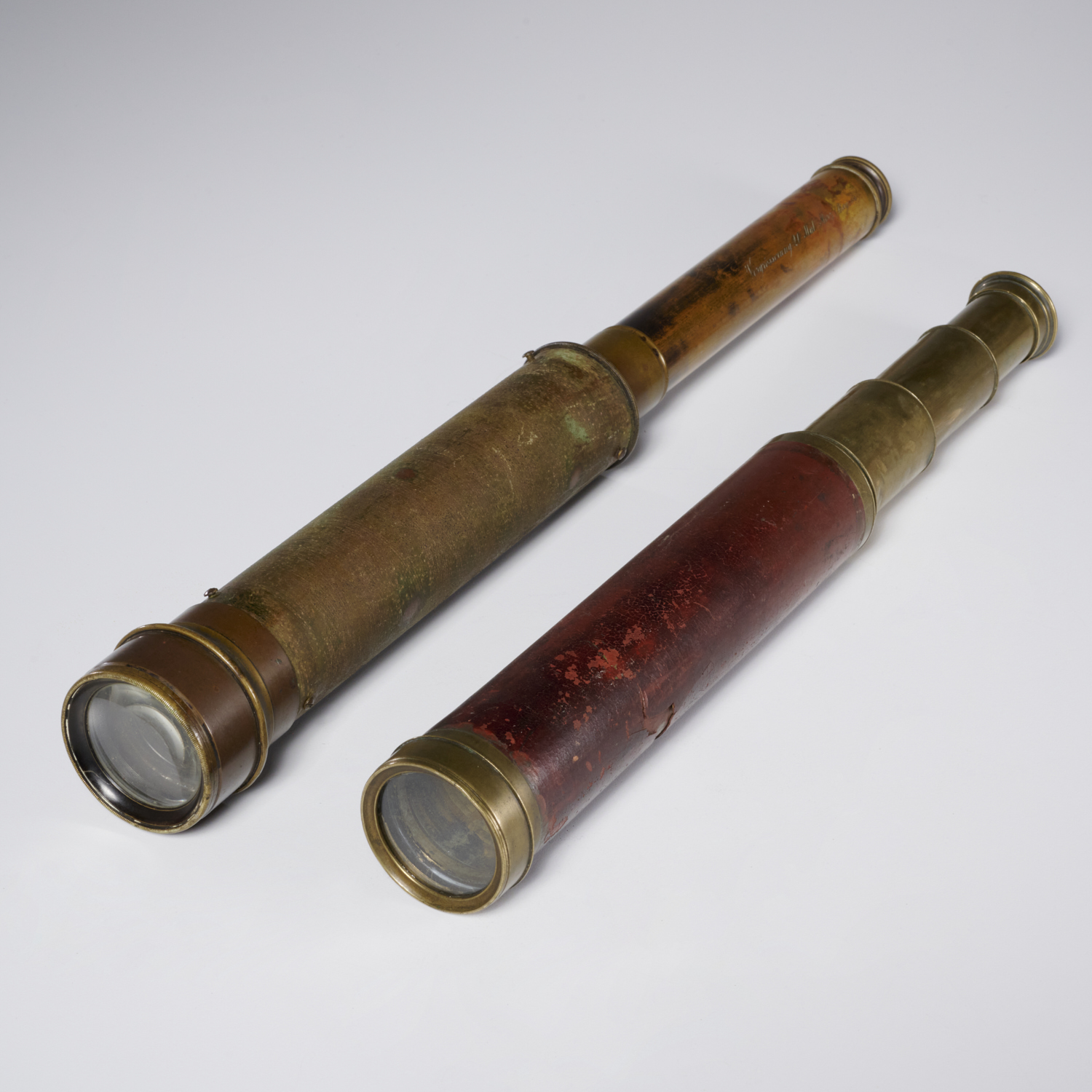 (2) ANTIQUE BRASS NAVAL TELESCOPES