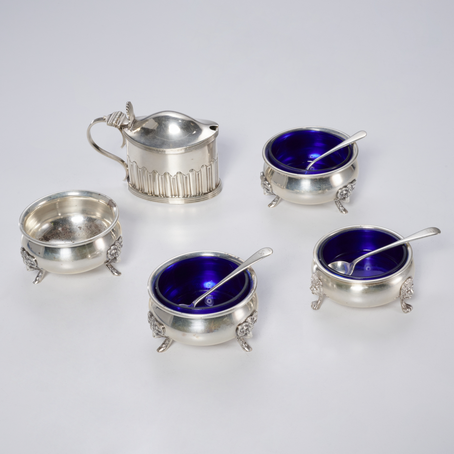 GROUP (5) SILVER SALT CELLARS,