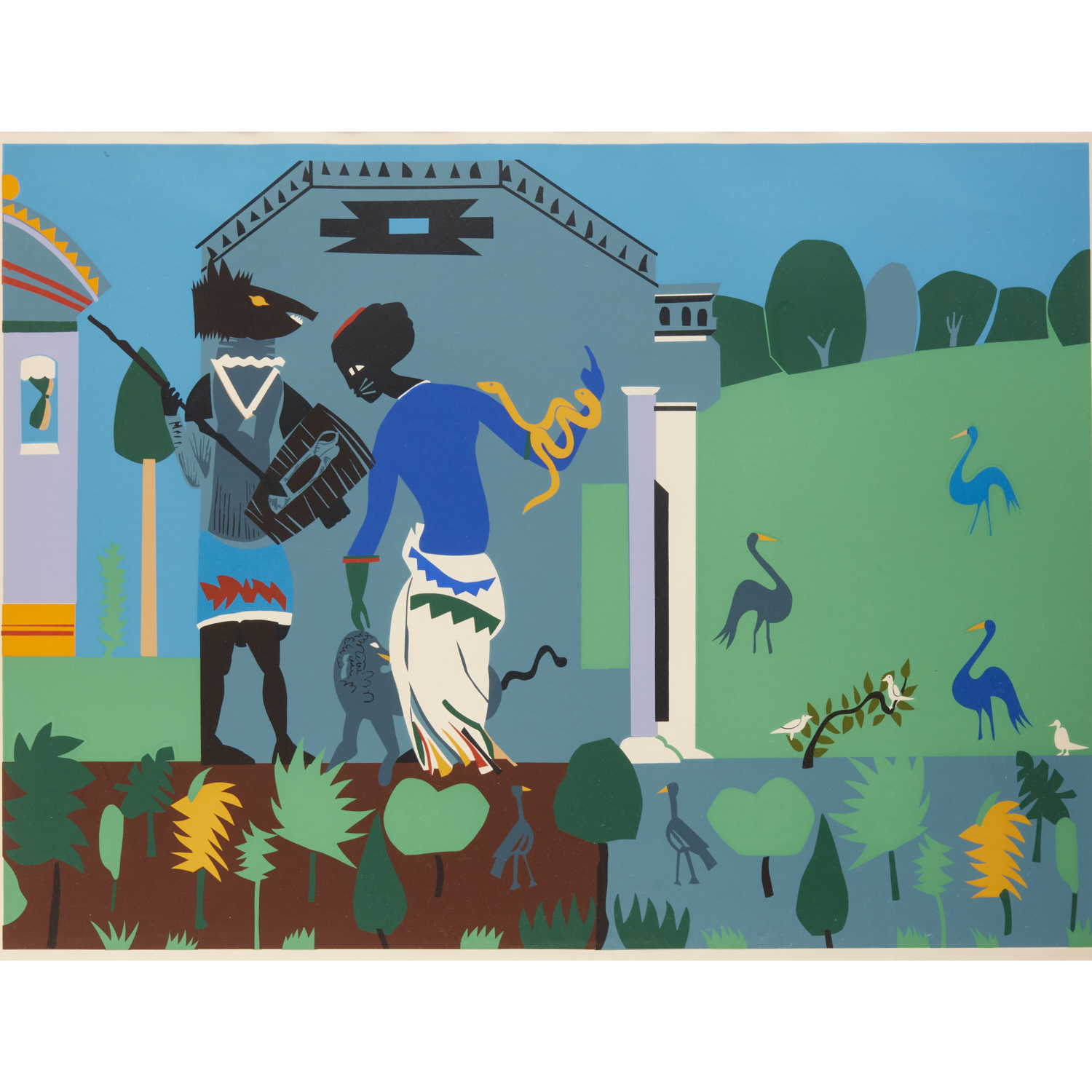 ROMARE BEARDEN COLOR SCREENPRINT  360c1a