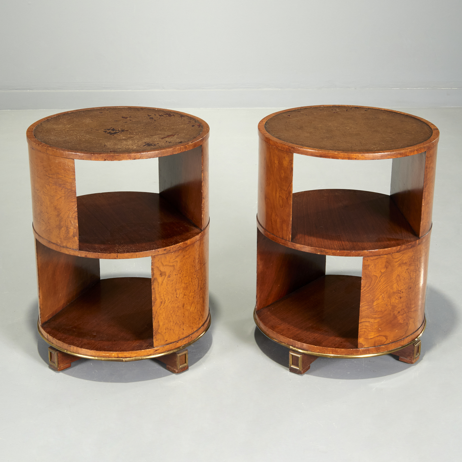 NICE PAIR ART DECO REVOLVING BOOKCASE 360c3f