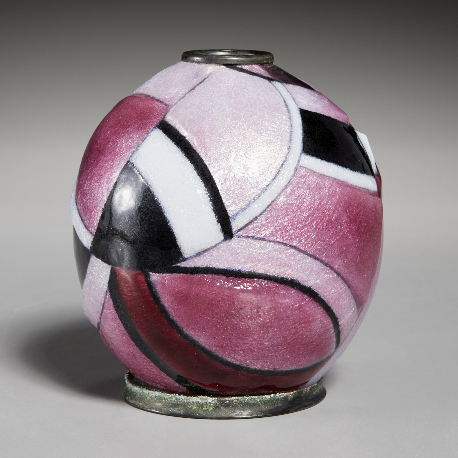 CAMILLE FAURE, ART DECO ENAMEL GLOBULAR