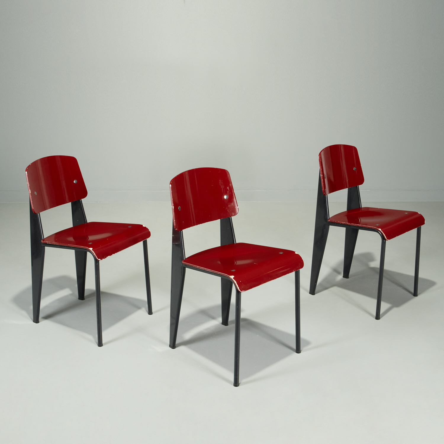 JEAN PROUVE 3 STANDARD CHAIRS 360cfe