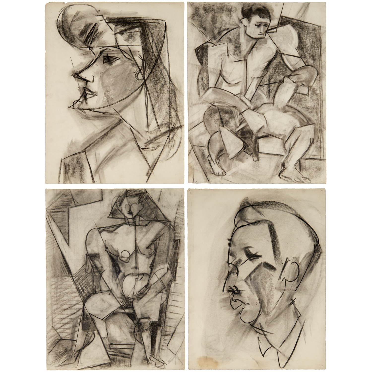 SCHOOL OF HANS HOFMANN, (4) CHARCOAL