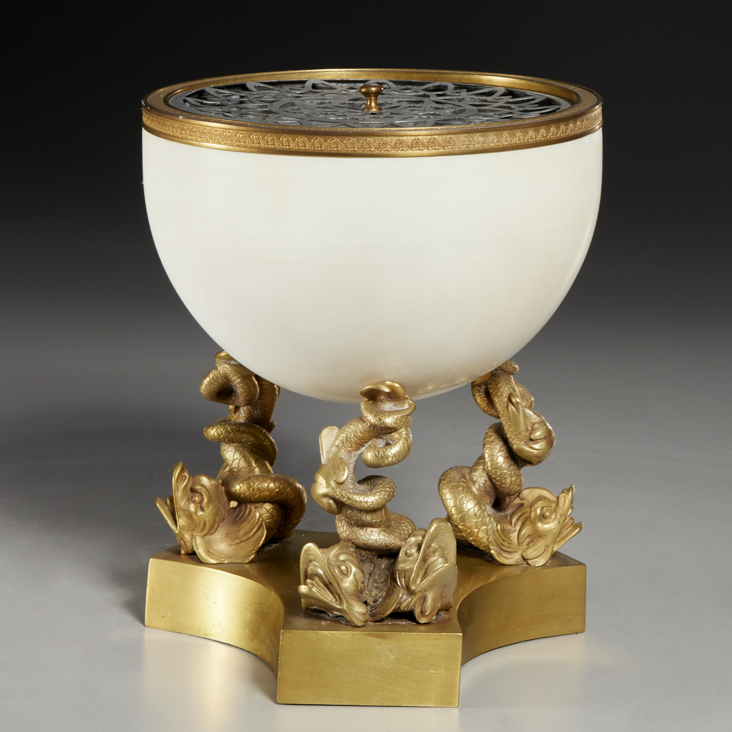 NICE CONTINENTAL GILT BRONZE MARBLE