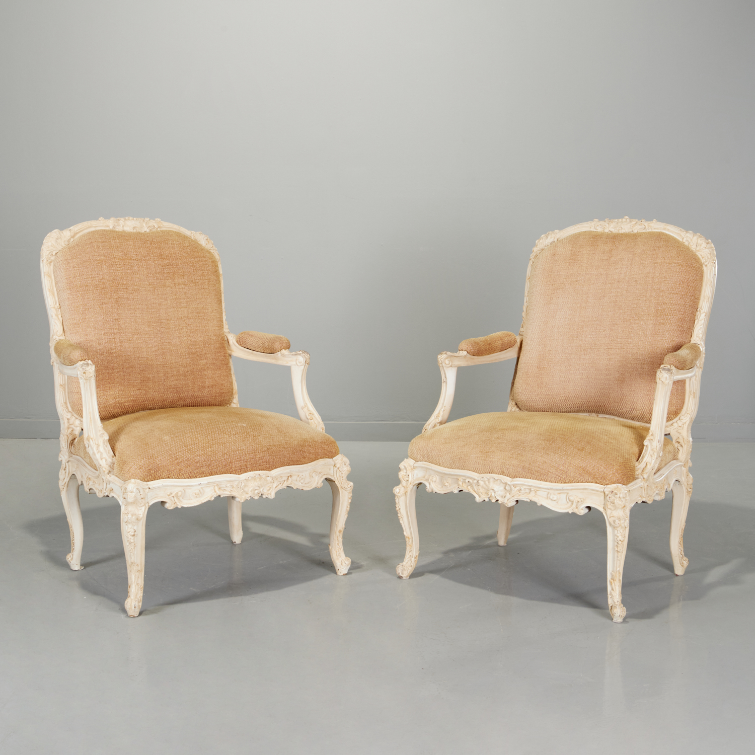 PAIR LOUIS XV STYLE CARVED AND