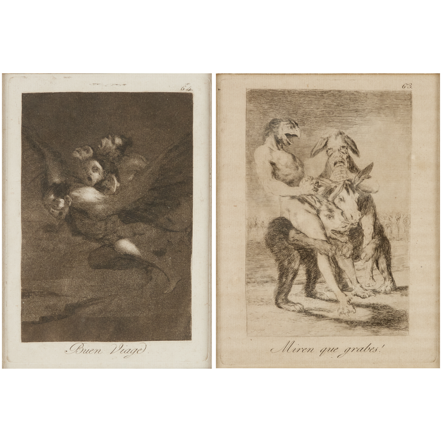 FRANCISCO GOYA 2 ETCHINGS FROM 360e17