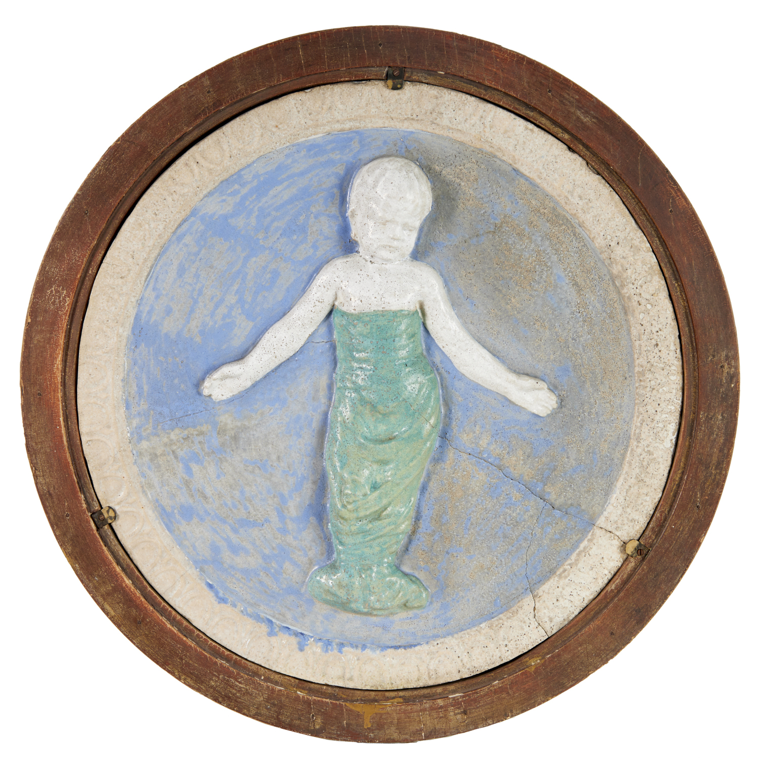 ITALIAN DELLA ROBBIA STYLE TONDO PLAQUE