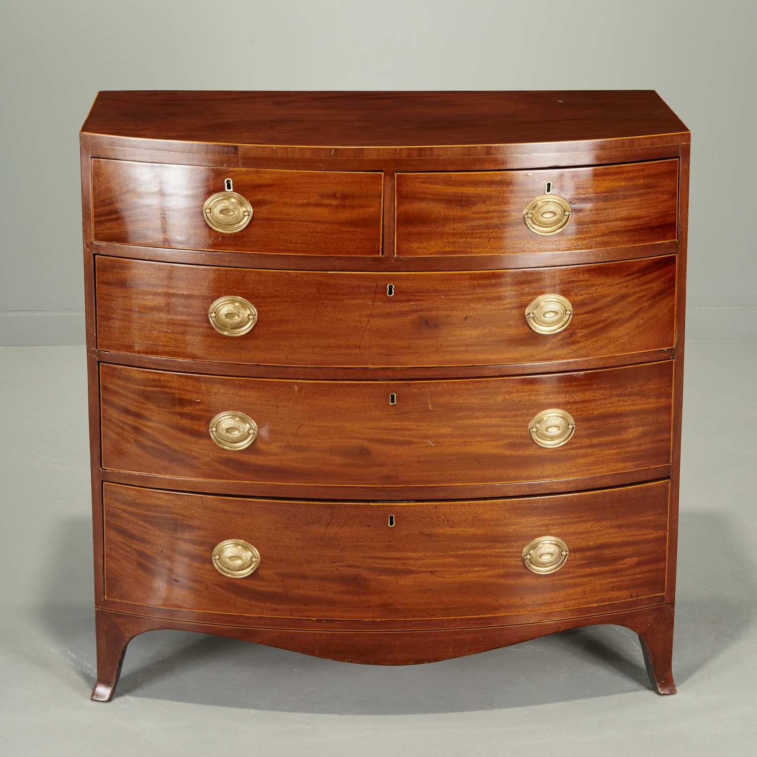 GEORGE III MAHOGANY BOW FRONT CHEST  360e4e