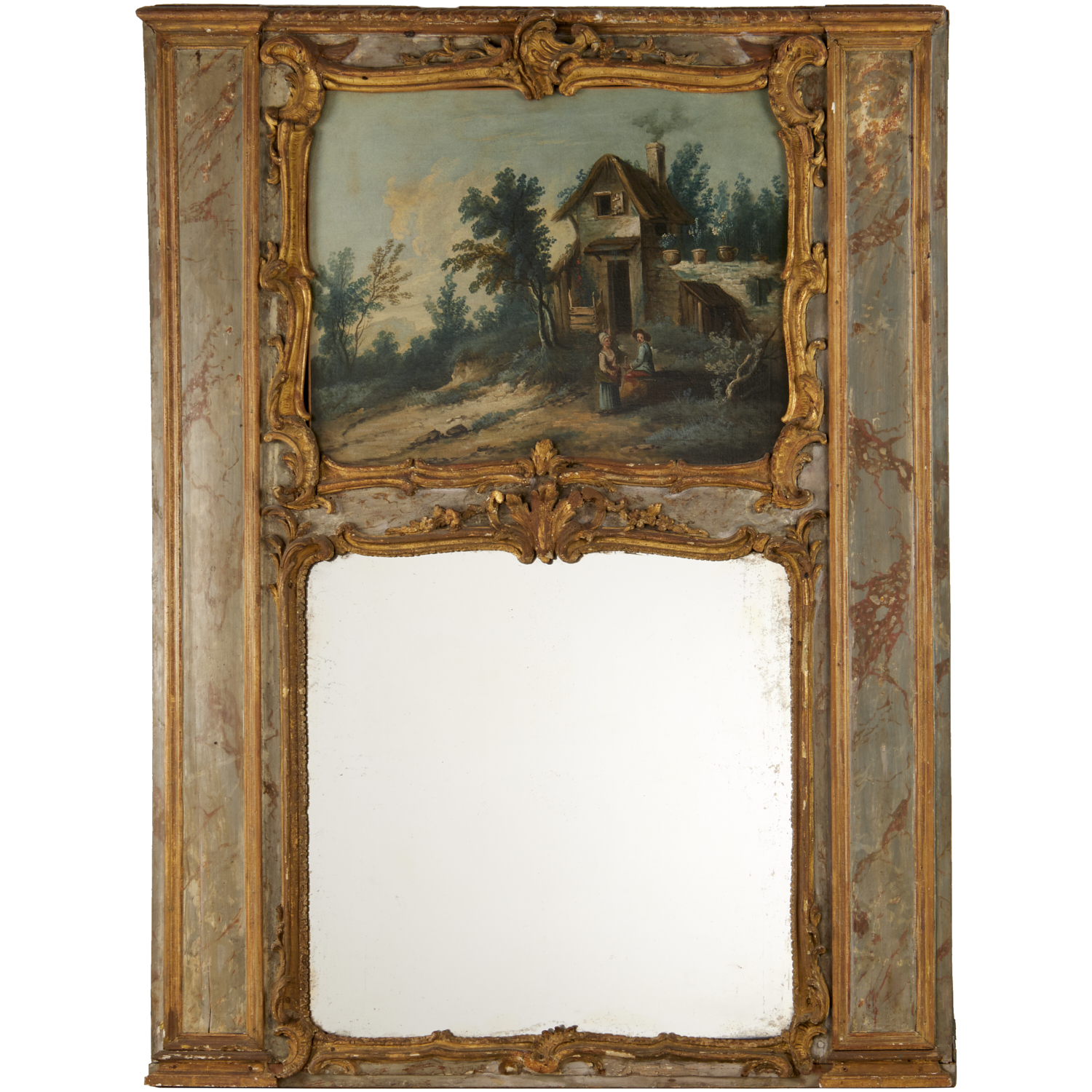 ANTIQUE LOUIS XV STYLE PAINTED