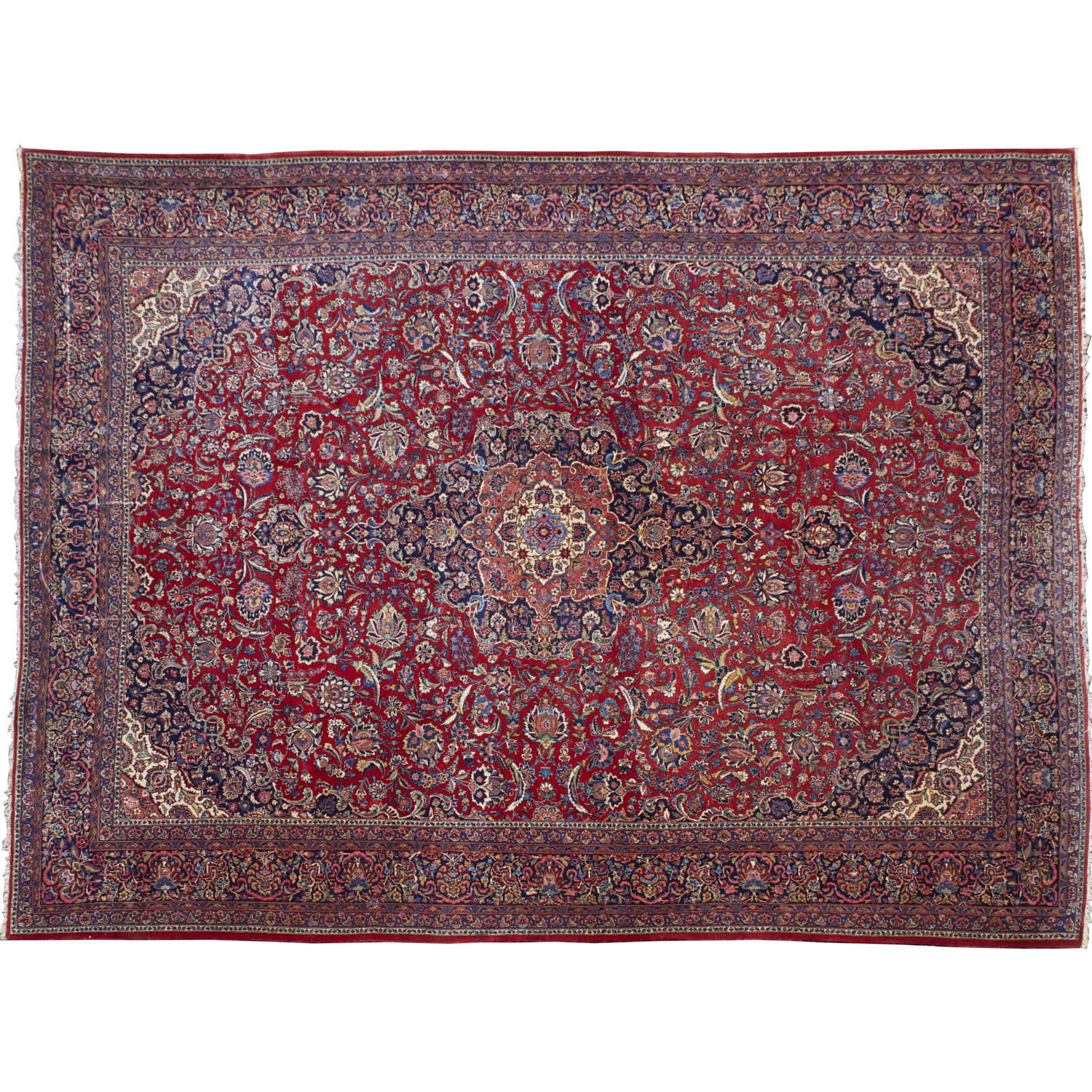 LARGE MOHTASHAM KASHAN CARPET 20th 360eaa