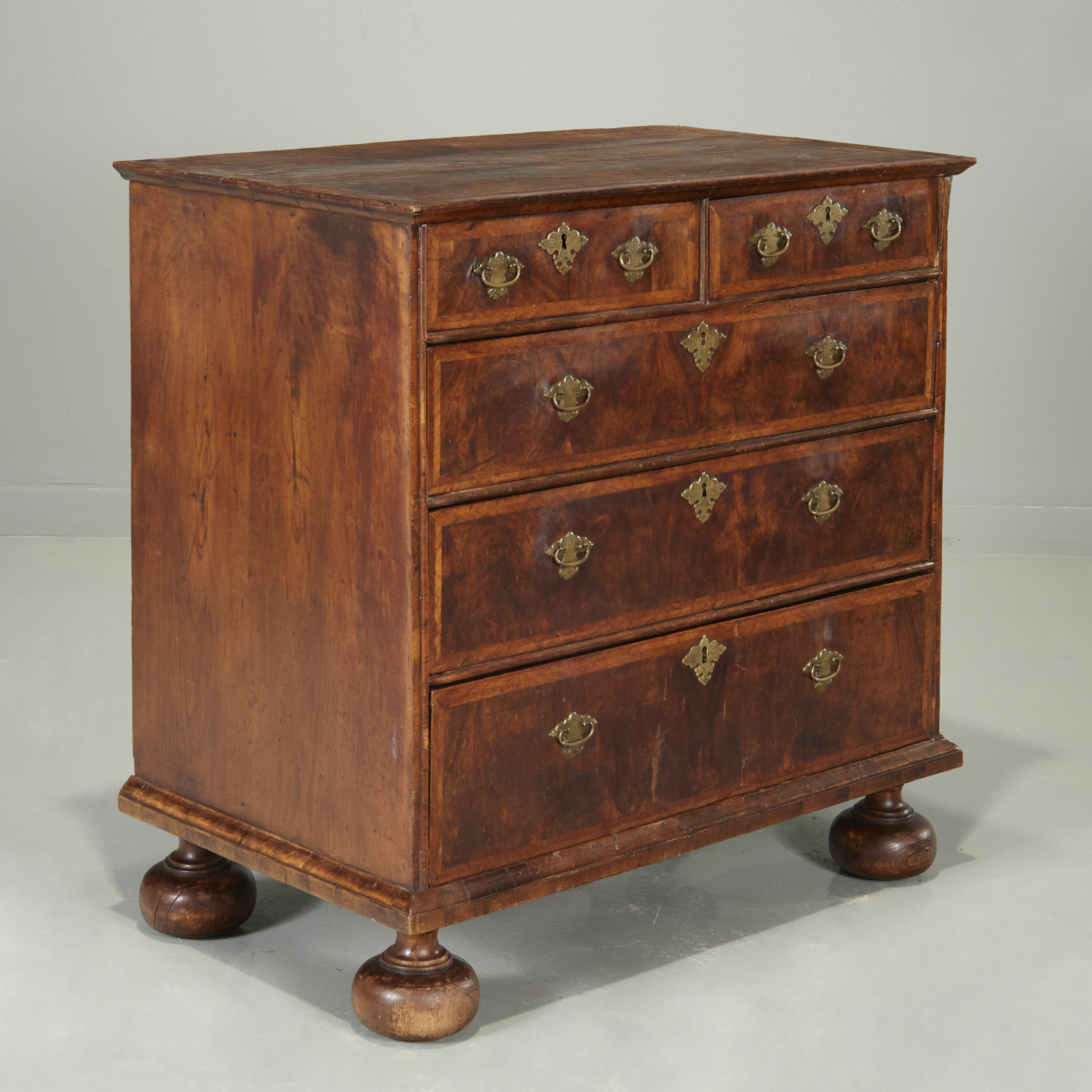 GEORGE I BURL WALNUT CHEST OF DRAWERS 360ebd