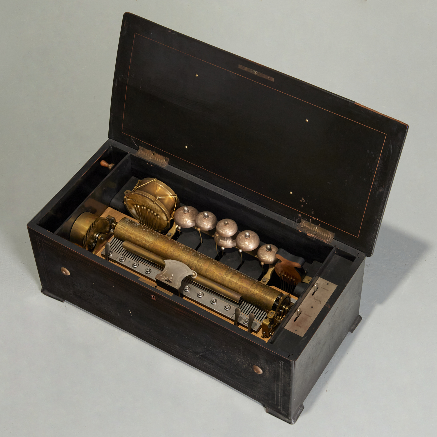 SWISS 6-BELL CYLINDER MUSIC BOX WITH