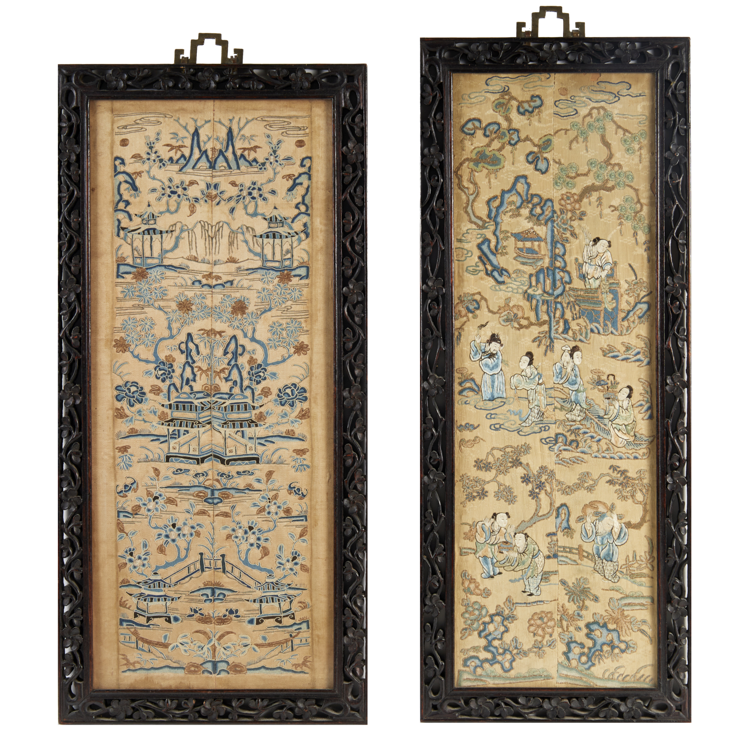 (2) ANTIQUE CHINESE EMBROIDERED