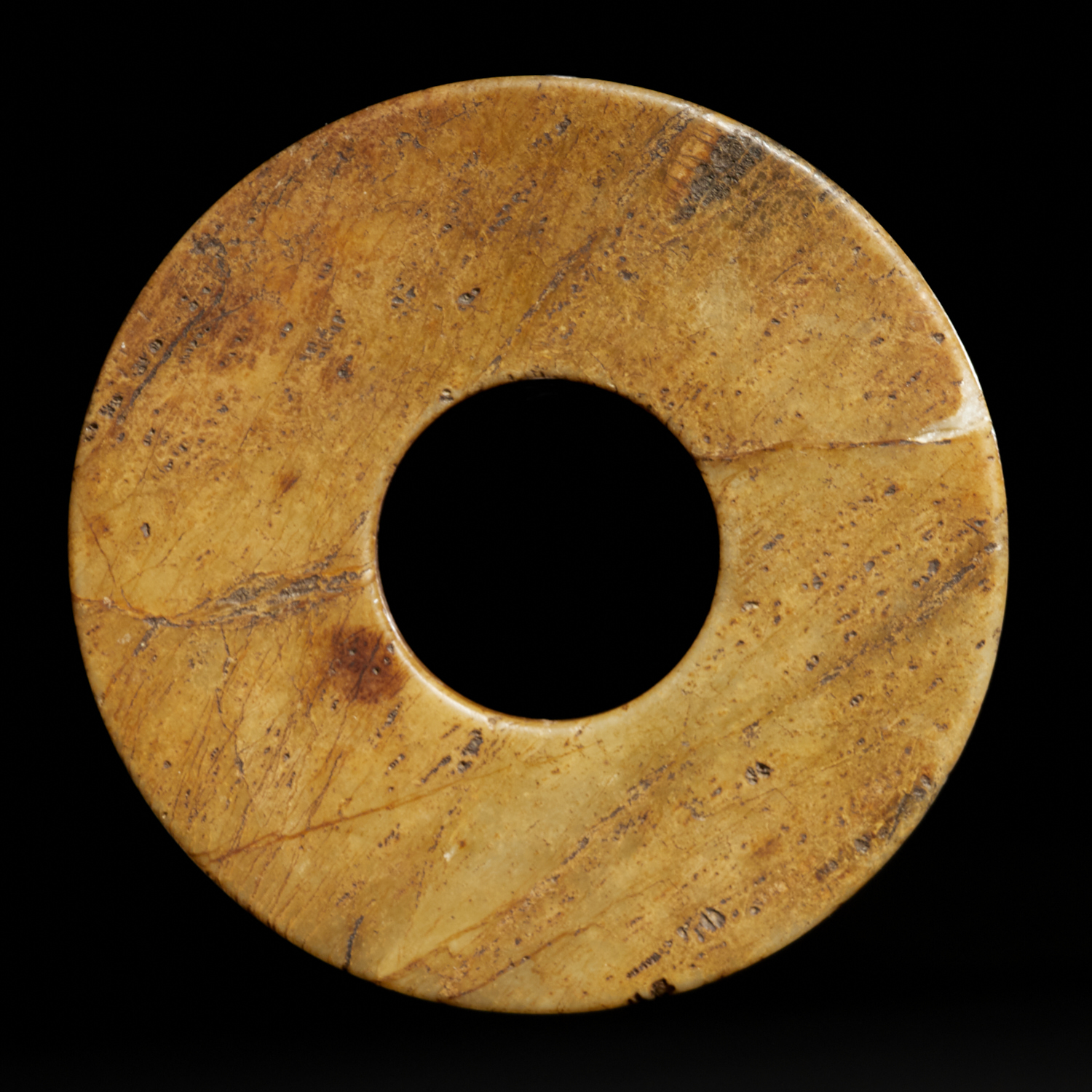 CHINESE ARCHAISTIC JADE BI DISC 360f1e