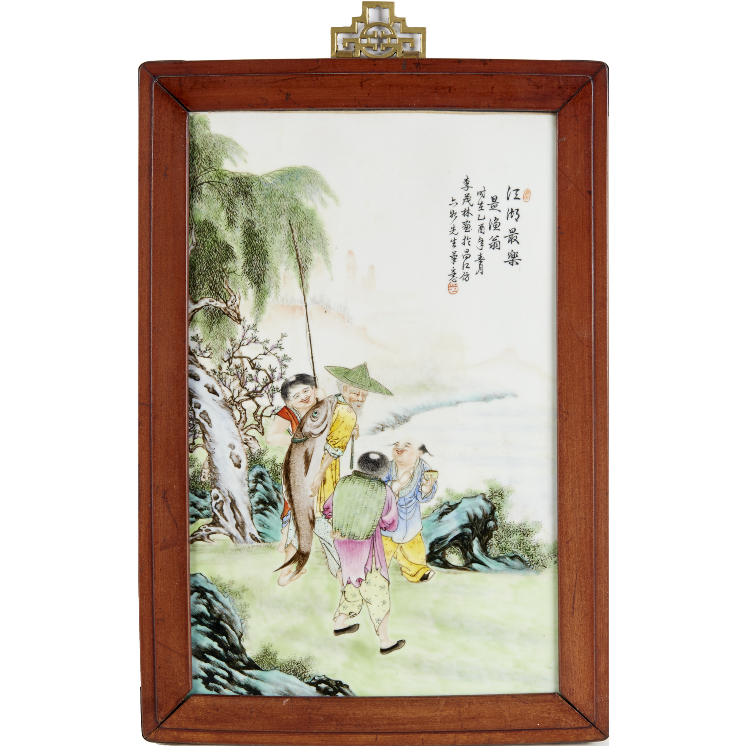 CHINESE FAMILLE VERTE PLAQUE Qing