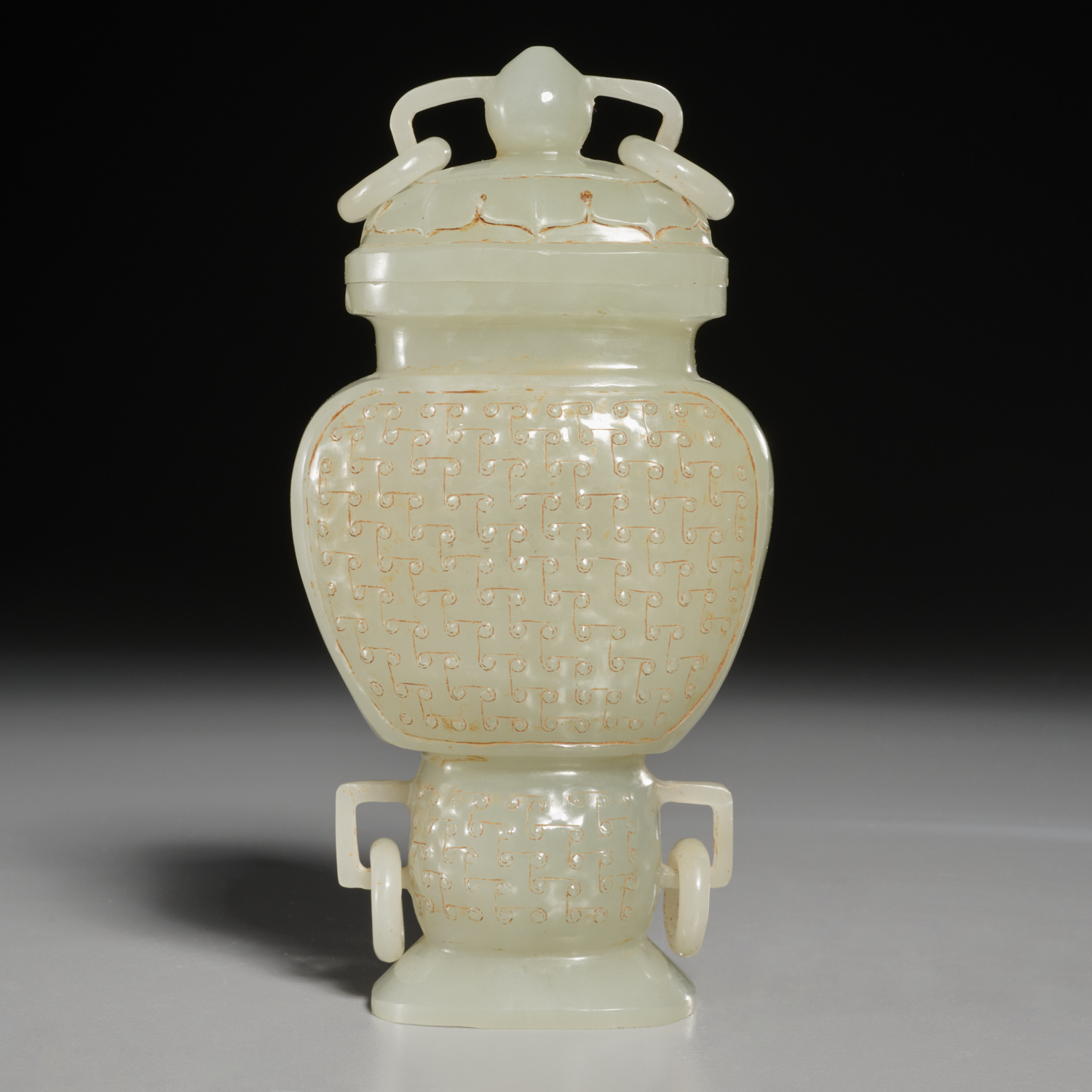 CHINESE PALE CELADON JADE VASE 360f30