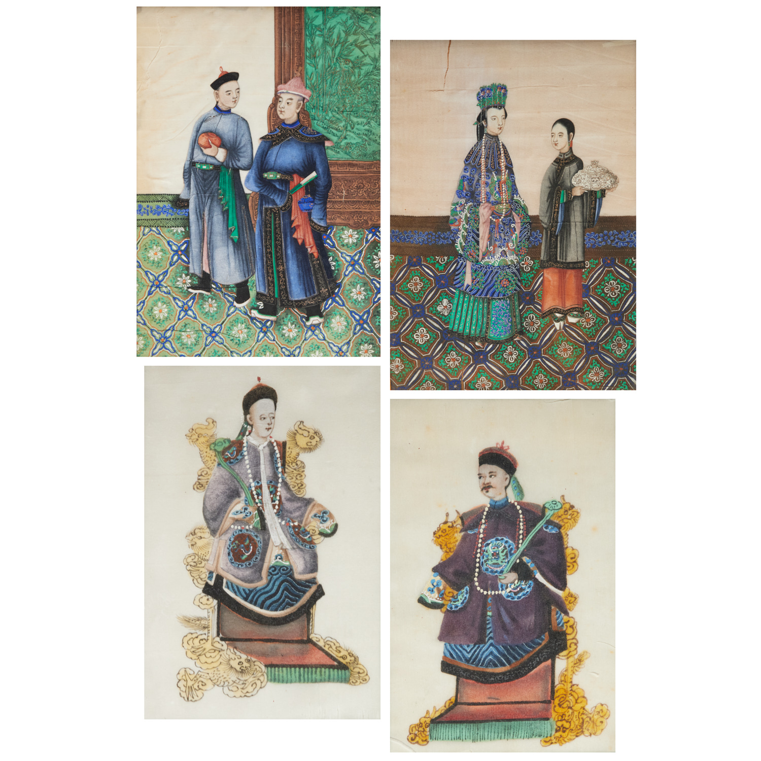 CHINESE SCHOOL 4 GOUACHE PAINTINGS 360f4d