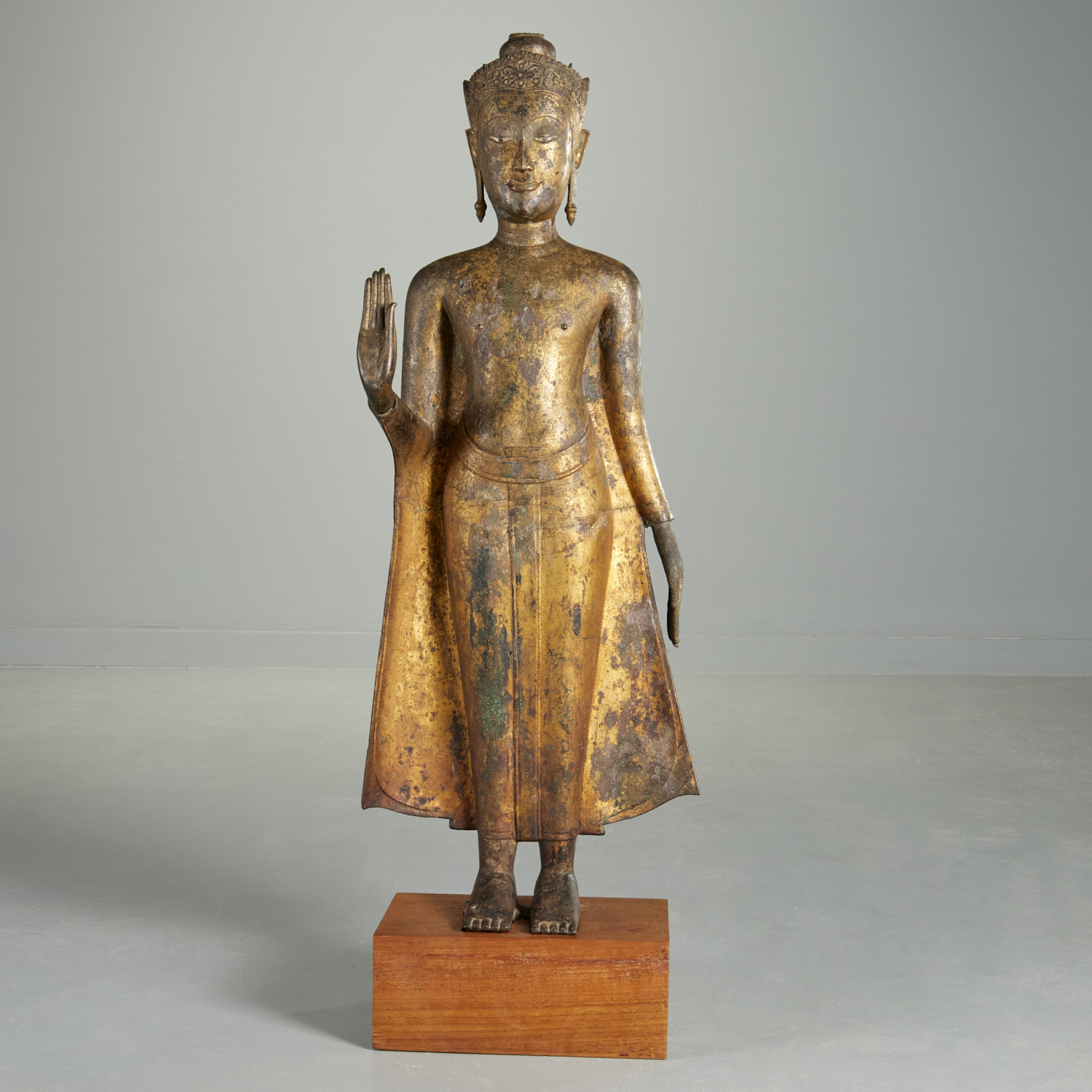 LARGE BRONZE STANDING AYUTHAYA 360f6c