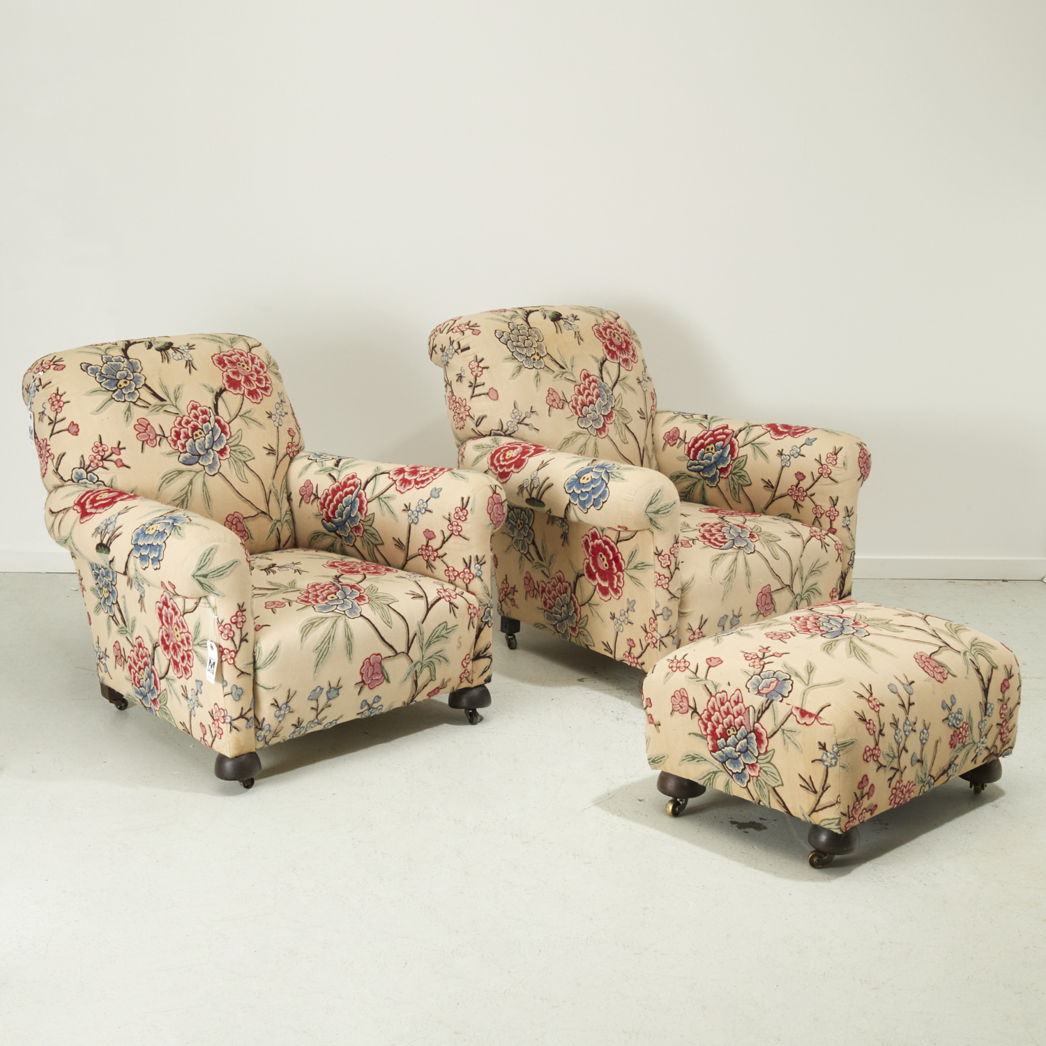 NICE PAIR CREWELWORK LOUNGE CHAIRS